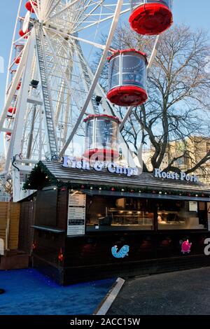 Big Wheel Messegelände fahren. Edinburgh Weihnachtsmarkt und Fair. Schottland Stockfoto