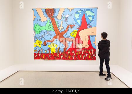 Keith Haring, Michael Stewart - USA für Afrika, Guggenheim Museum, Fifth Avenue, New York City, Vereinigte Staaten von Amerika. Stockfoto