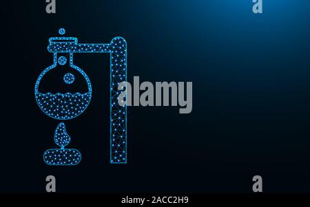 Chemisches experiment Low-poly-Symbol, wissenschaftliche Erfahrungen geometrisch-abstrakte Bild, Wissenschaft Drahtmodell mesh polygonalen Vector Illustration von Besi gemacht Stock Vektor