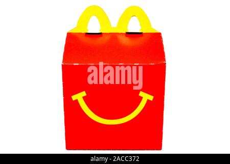 McDonald's Happy Meal Karton. McDonald's ist eine fast food Kette Stockfoto