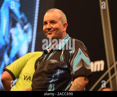 Rotterdam, Niederlande. 02 Dez, 2019. ROTTERDAM, Premier League Darts Ahoi, Phil Tayler Credit: Pro Schüsse/Alamy leben Nachrichten Stockfoto