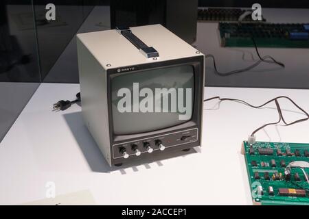 Erster Apple Computer im Prager Apple Museum in der Tschechischen Republik ausgestellt. Stockfoto