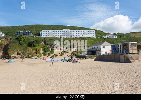 Saunton Sands Beach und Hotel, Saunton, Devon, England, Vereinigtes Königreich Stockfoto