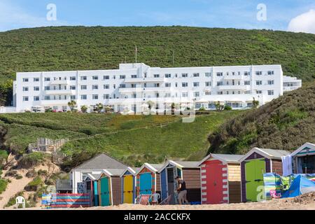 Saunton Sands Hotel vom Strand, Saunton, Devon, England, Vereinigtes Königreich Stockfoto