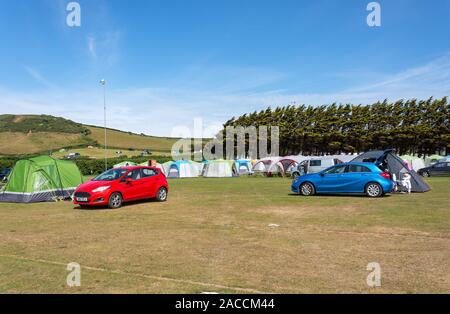 Ruda Holiday Park Camping am Strand, Croyde Croyde, Devon, England, Vereinigtes Königreich Stockfoto