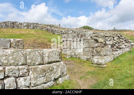 Cawfields milecastle an Hadrian's Wall, Cawfields, Northumberland National Park, Haltwhistle Northumberland, England, Vereinigtes Königreich Stockfoto