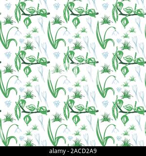 Trendy nahtlose Blumenmuster im Vektor Stock Vektor