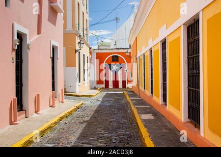 Gasse in San Juan, Puerto Rico Stockfoto