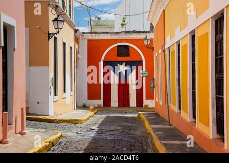 Gasse in San Juan, Puerto Rico Stockfoto