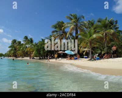 Cayo Sombrero, einer kleinen Insel im Karibischen Meer im Hotel Miami in Falcon, in Venezuela - morrocoy National Park, in Venezuela. Es präsentiert eine b Stockfoto