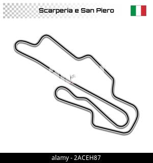 Mugello für Motorsport und Autosport. Grand Prix Rennstrecke. Stock Vektor