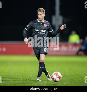 Utrecht, Niederlande. 02 Dez, 2019. Utrecht, 02-12-2019, Sportcomplex Zoudenbalch, Saison 2019/2020, Keuken Kampioen Divisie. Almere City player Youri Loen während des Spiels Jong Utrecht - Almere City Credit: Pro Schüsse/Alamy leben Nachrichten Stockfoto