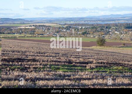 Blick auf die St Andrews Stadt und Bucht, von Pipeland Hill, Stockfoto