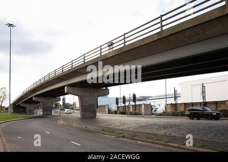 Die Birmingham Perry Barr Flyover Teil der Walsall Straße. Die Überführung kann als Teil der Regeneration für die Commonwealth Games 2022 abgerissen. Stockfoto