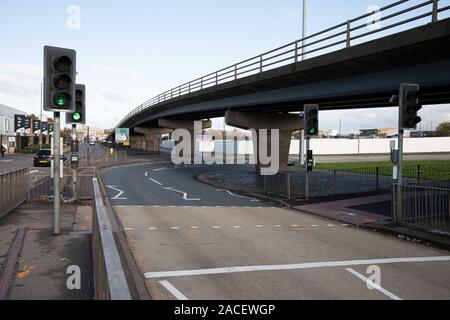 Die Birmingham Perry Barr Flyover Teil der Walsall Straße. Die Überführung kann als Teil der Regeneration für die Commonwealth Games 2022 abgerissen. Stockfoto