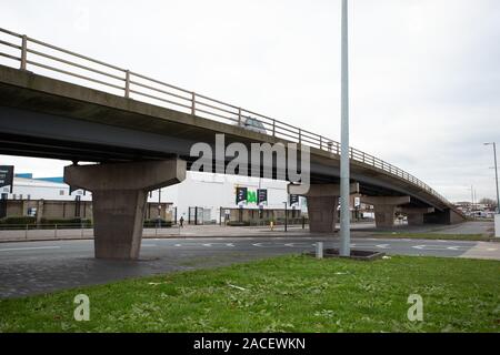 Die Birmingham Perry Barr Flyover Teil der Walsall Straße. Die Überführung kann als Teil der Regeneration für die Commonwealth Games 2022 abgerissen. Stockfoto