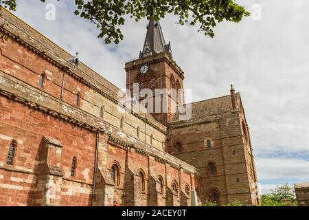 12. Jahrhundert romanische St. Magnus Kathedrale in Kirkwall, Orkney, Vereinigtes Königreich Stockfoto