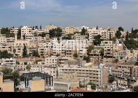 Anzeigen von Jabal al Weibdeh von Jabal Amman, Jabal Amman, Amman, Jordanien, Naher Osten Stockfoto