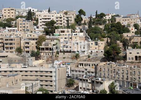 Anzeigen von Jabal al Weibdeh von Jabal Amman, Jabal Amman, Amman, Jordanien, Naher Osten Stockfoto