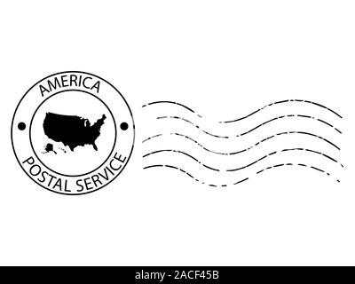 Amerika Briefmarke Vektor-illustration Eps 10. Stock Vektor