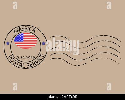 Amerika Briefmarke Vektor-illustration Eps 10. Stock Vektor