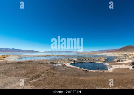 Laguna Polques, Park Reserva de Fauna Andina Eduardo Avaroa, südlichen Altiplano, Abteilung Hagen, im Südwesten von Bolivien, Lateinamerika Stockfoto