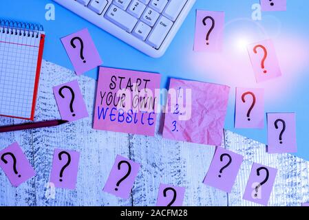 Handschrift text Starten Sie Ihre eigene Website. Konzeptionelle Foto dienen als Erweiterung einer Business Card eine persönliche Website schreiben, Werkzeuge, Computer und Mathematik Stockfoto
