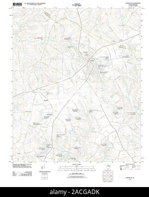 USGS TOPO Karte Südcarolina Sc Johnston 20110826 TM Wiederherstellung Stockfoto