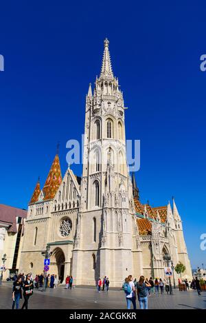 Matthias Kirche, eine katholische Kirche in der Heiligen Dreifaltigkeit, die Budaer Burg, Budapest, Ungarn, liegt, Stockfoto