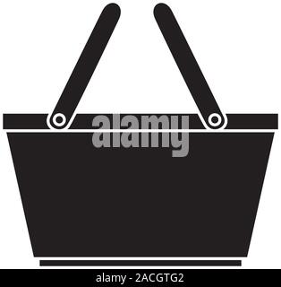 Silhouette von Picknick Korb Rattan isolierte Symbol Stock Vektor