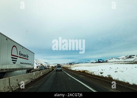 Tehachapi Kalifornien am 1.Dezember 2019 nach mehreren Tagen der Niederschläge Stockfoto