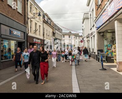 Shopping Street, Abergavenny, Wales, UK Stockfoto