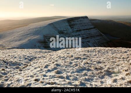 Die carmarthen Ventilator im Schnee, South Wales Stockfoto