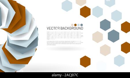 Moderne abstract vector Hintergrund. hexagon Muster, das mit dem Schatten Überschneidungen. Vektorgrafiken für Hintergrundbilder, Banner, Hintergründe, Karten Stock Vektor