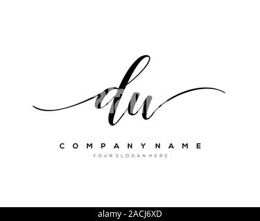 DW Schreiben erste Handschrift logo Vektor. Stock Vektor