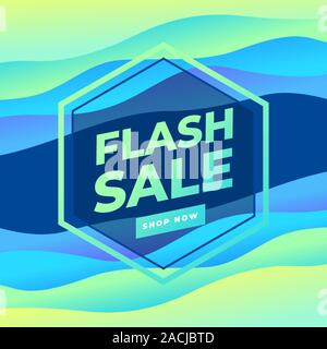 Flash Sale farbenfrohe abstrakte Kurve Banner. Trend Gradienten. Fließenden formen Komposition. Stock Vektor