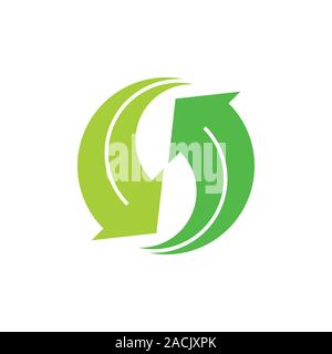 Geometrische Pfeil Kreis logo Vector drehen Stock Vektor