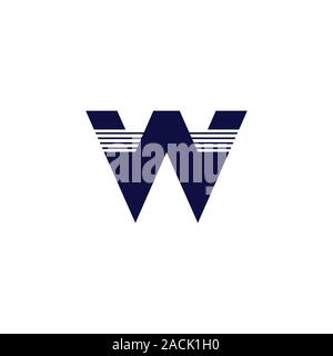 Buchstabe w einfache Streifen geometrische logo Vektor Stock Vektor