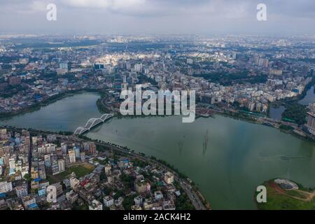 Luftaufnahme von Dhaka, der Hauptstadt von Bangladesch. Stockfoto