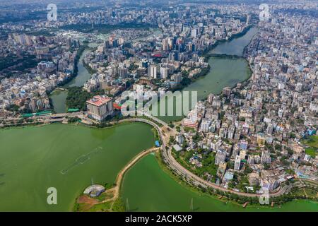 Luftaufnahme von Dhaka, der Hauptstadt von Bangladesch. Stockfoto