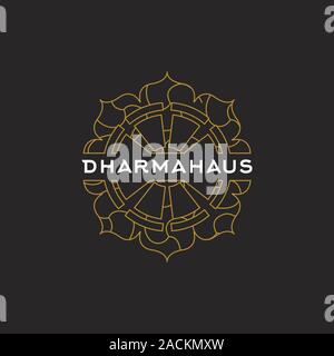 Dharma rad Vektor Logo. Dharma rad Symbol. Dharma rad Emblem. Stock Vektor