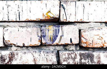 Massachusetts grunge, beschädigt, Scratch, alten Stil united states Flag auf der Mauer. Stockfoto