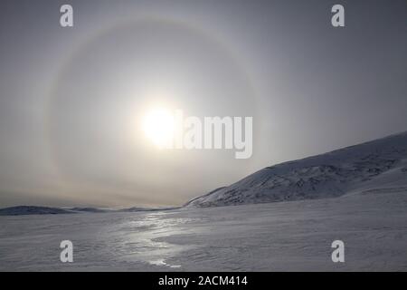 Winterlandschaft Dovrefjell Norwegen Stockfoto