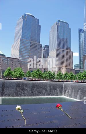 Gedenkstätte World Trade Center, 9-11 Memorial, Ground Zero, Financial District, Manhattan, New York City, USA, Nordamerika, Bin Stockfoto