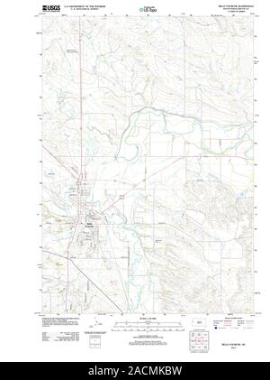USGS TOPO Karte South Dakota SD Belle Fourche 20120702 TM Wiederherstellung Stockfoto