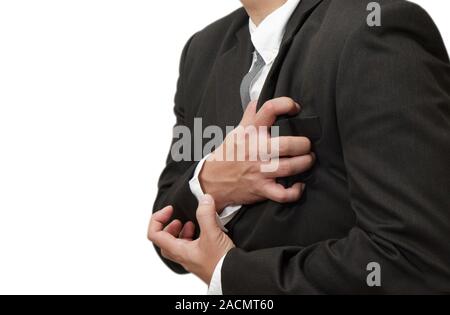 Ältere Mann einen Herzinfarkt Stockfoto