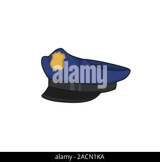 Polizist hat. Gesetz officer Cap. Polizei Uniform. Vector Illustration Stock Vektor