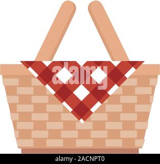 Warenkorb wicker Picknick isolierte Symbol Stock Vektor