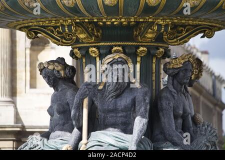 Schönes Detail von La Fontaine des Fleuves Stockfoto