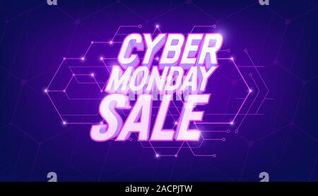 Cyber Monday sale Plakat Design. Cyber Monday Rabatt verkauf Konzept. Stock Vektor